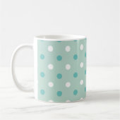 Minz-grüne blaue Punkte Kaffeetasse (Links)