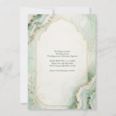 Minz-Jade-Botanical-Marmor-Hochzeit Einladung (Rückseite)