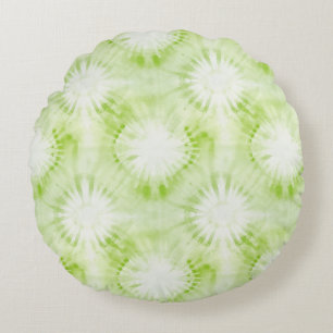 Minz-Kalkgrün Tie Dye Rundes Kissen