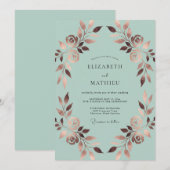 Minz-Kupfer-Blatt-Hochzeit Einladung (Vorne/Hinten)
