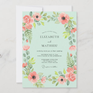 Minz-Lachs-Kranz-Hochzeit Einladung