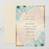 Minz-Lavendel-Hochzeitsdesign Einladung (Vorne/Hinten)