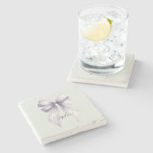 Minz-Lavendel-Schleife Steinuntersetzer (Seitenansicht)