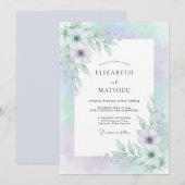 Minz-Lavendel-Traumhochzeit Einladung (Vorne/Hinten)