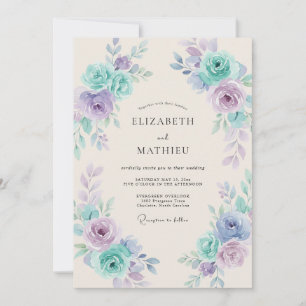 Minz-Lavendel-Zarte Frühlingshochzeit Einladung