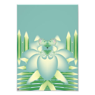 Minz-Lotus-Art Deco-Fraktal-Blumenkunst Fotodruck