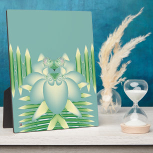 Minz-Lotus-Art Deco-Fraktal-Blumenkunst Fotoplatte