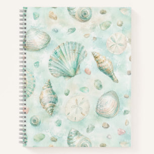 Minz-Muschel-Aquarell-Ozean-Muster Notizblock