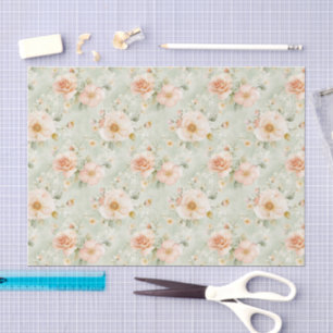 Minz-Pfirsich-Rosa-Rosen-Blumen-Brautparty Seidenpapier