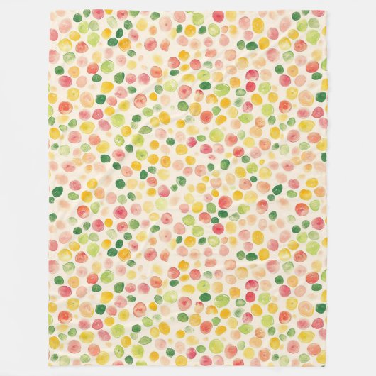 Minz-Pink-Gelb-Grüne Fruchtpunkte  Fleecedecke (Vorderseite)