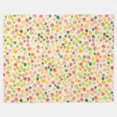 Minz-Pink-Gelb-Grüne Fruchtpunkte  Fleecedecke (Vorderseite (Horizontal))
