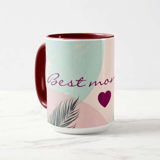Minz-Rosa-Abstrakt Moderne Kollektion Tasse (Vorderseite Links)