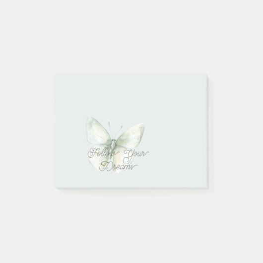 Minz-Schmetterling Freude Post-it Klebezettel (Vorderseite)