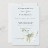 Minz-Schmetterling-Hochzeit Einladung (Vorderseite)