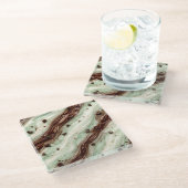 Minz-Schokoladen-Chip-Milchshake-Marmor-Design Glasuntersetzer (Schrägansicht)