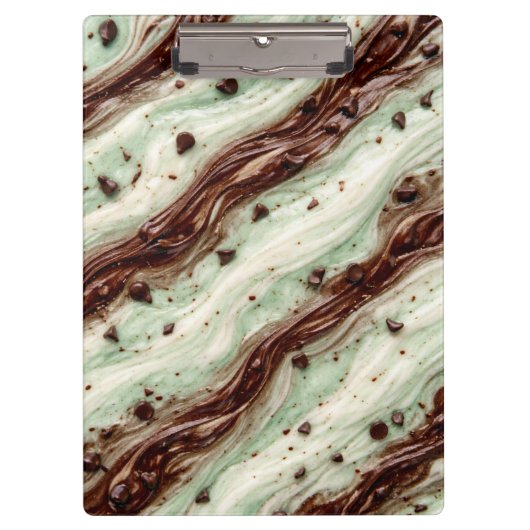Minz-Schokoladen-Chip-Milchshake-Marmor-Design Klemmbrett (Vorderseite)