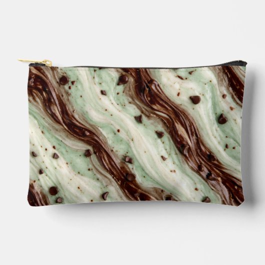 Minz-Schokoladen-Chip-Milchshake-Marmor-Design Zubehörtasche (Vorderseite)
