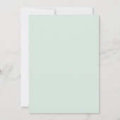 Minz-Teal-Botanical-Hochzeit Romantisch Einladung (Rückseite)