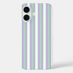 Minz- und Flieder-Lutschbonbonstreifen iPhone 16 Hülle