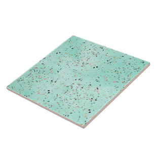 Minz- und goldmarmor-Terrazzo-Design Konfetti Fliese
