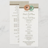 Minz- und Pfirsich-Gerbera-Daisy-Hochzeitsprogramm Programm (Vorne/Hinten)