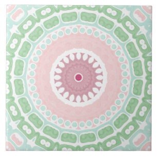 Minz- und Rosa dekoratives Mandala Fliese