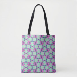 Minz- und violette geometrische Blumengestaltungst Tasche