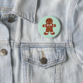 Minz-Weihnachts-Gingerbread-Boy-Knopf Button (Beispiel)