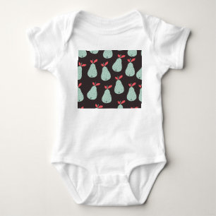 Minzbirnen: Vintage Nahtlose Textur Baby Strampler