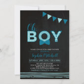 Minzblau und Marine | Tafel "Oh Boy" Babydusche Einladung (Vorderseite)