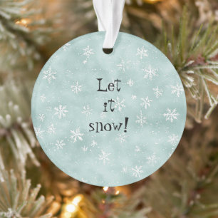 Minzblau Weiße Schneeflocken Pfefferminz Weihnacht Ornament