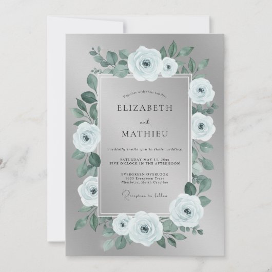 Minzblüten-Hochzeit Einladung (Vorderseite)