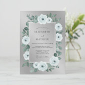 Minzblüten-Hochzeit Einladung (Stehend Vorderseite)