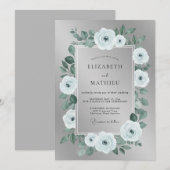 Minzblüten-Hochzeit Einladung (Vorne/Hinten)