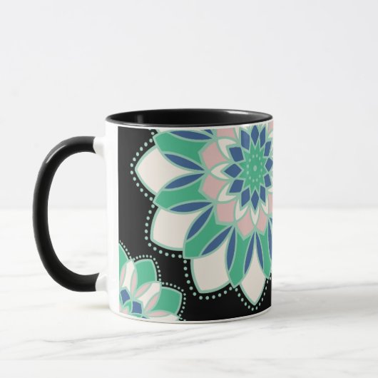 Minzblüten-Mandala-Tasse Tasse (Links)