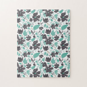 Minzbraun-Blume blüht Puzzle