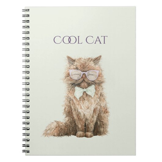Minzbraune Cool Cat Brille   Notizblock (Vorderseite)