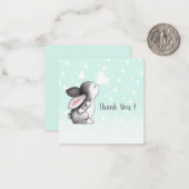 Minzbunny heart conetti vielen Dank Notizkarten Mitteilungskarte (Vorderseite/Rückseite Beispiel)