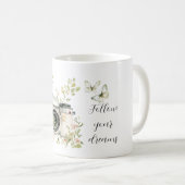 Minzcreme Schmetterlinge Träume Kamera Kaffeetasse (VorderseiteRechts)