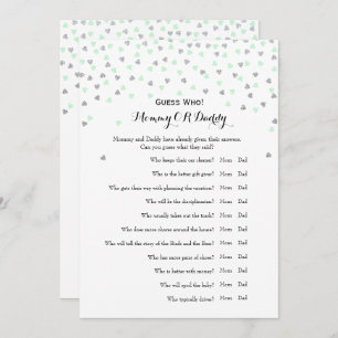 Minze 2x Baby Shower Games wünscht  Ratet Wer Einladung