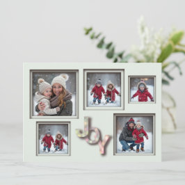 Minze 3D Weihnachtsfamilie 5 Foto Feiertagskarte