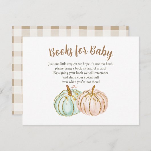 Minze and Peach Pumpkin Baby Books Insert Card Postkarte (Vorne/Hinten)
