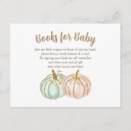 Minze and Peach Pumpkin Baby Books Insert Card Postkarte