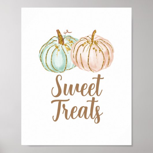 Minze and Peach Pumpkin Gold Sweet Leckereien Zeic Poster (Vorne)