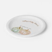 Minze and Peach Pumpkin Party Paper Teller (Schrägansicht)