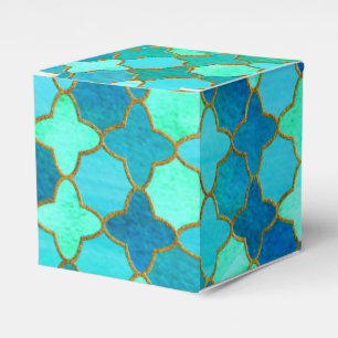 Minze Aqua Aquamarin Gold Oriental Marokkanisches  Geschenkschachtel