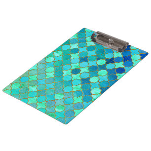 Minze Aqua Aquamarin Gold Oriental Marokkanisches Klemmbrett