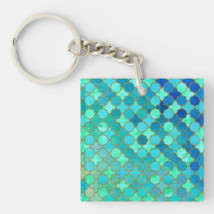 Minze Aqua Aquamarin Gold Oriental Marokkanisches Schlüsselanhänger