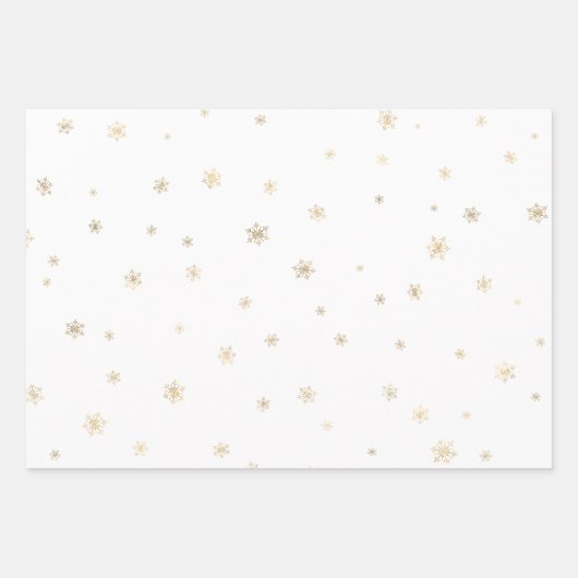 Minze Aqua Weihnachten Gold Schneeflocken Geschenkpapier Set (Vorderseite 2)