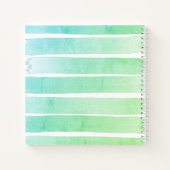 Minze Aquamarin Blue Sketchbook Ombre Streifen mit Notizblock (Rückseite)